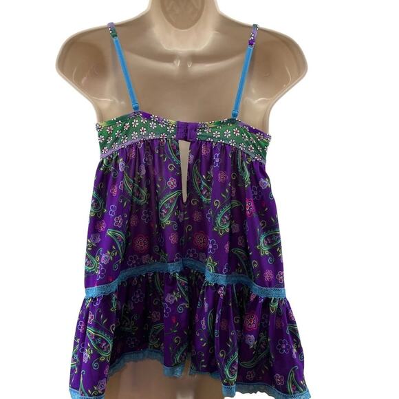 Victoria's Secret Colorful Floral Paisley Print Chemise Babydoll Womens 34B - Picture 5 of 5